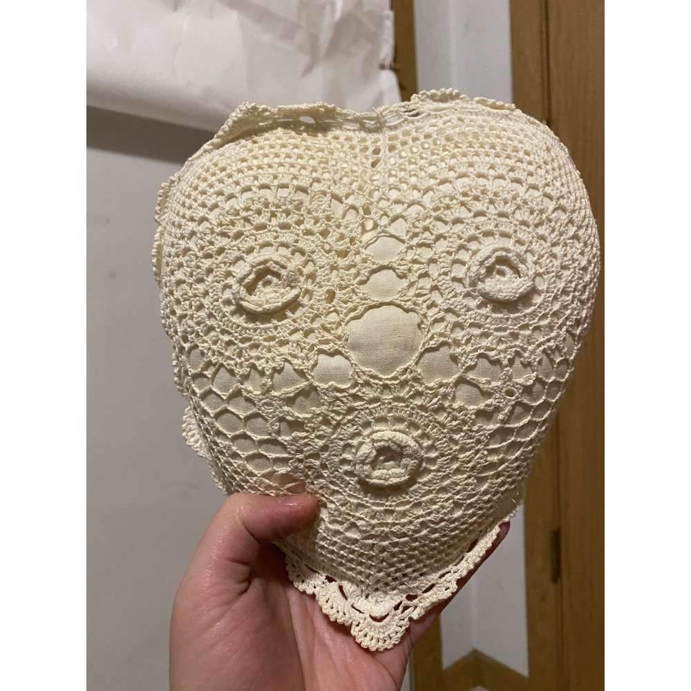 Handmade Vintage Heart Laced Pillow - Picture 1 of 5